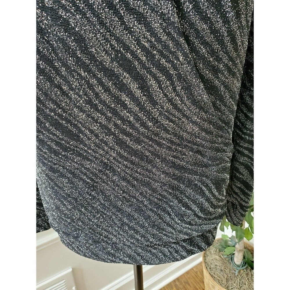 Jennifer Lopez Womens Black Nylon Long Sleeve Scoop Neck Casual Top Size X-Large - Picture 4 of 11